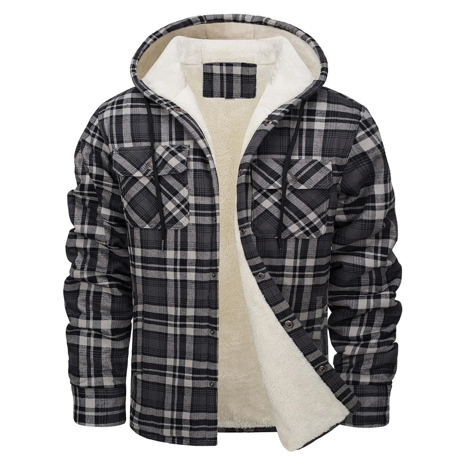 Thick Warm Flannel Hooded Jack - Flannel Shirt Lined ulasan dan harga