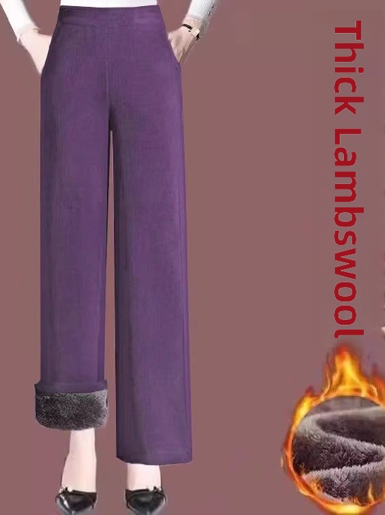 Thickened Fleece Lined High Wa - Corduroy Pant Warm ulasan dan harga