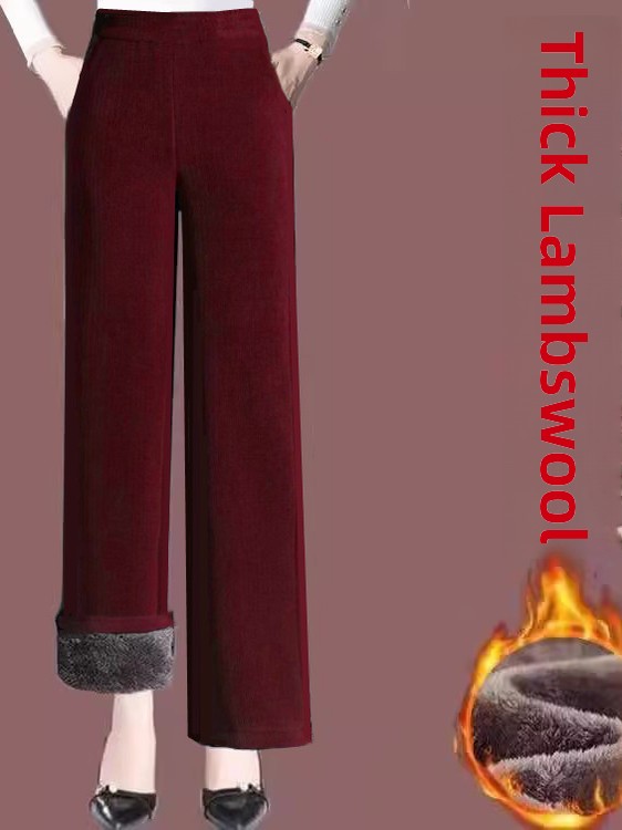 Thickened Fleece Lined High Wa - Corduroy Pant Warm ulasan dan harga